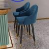 KAMPCO 360 Velvet Swivel Bar Stools with Back, Upholstered Barstools Counter Height Chairs, Kitchen Pub Dining Chair view 4