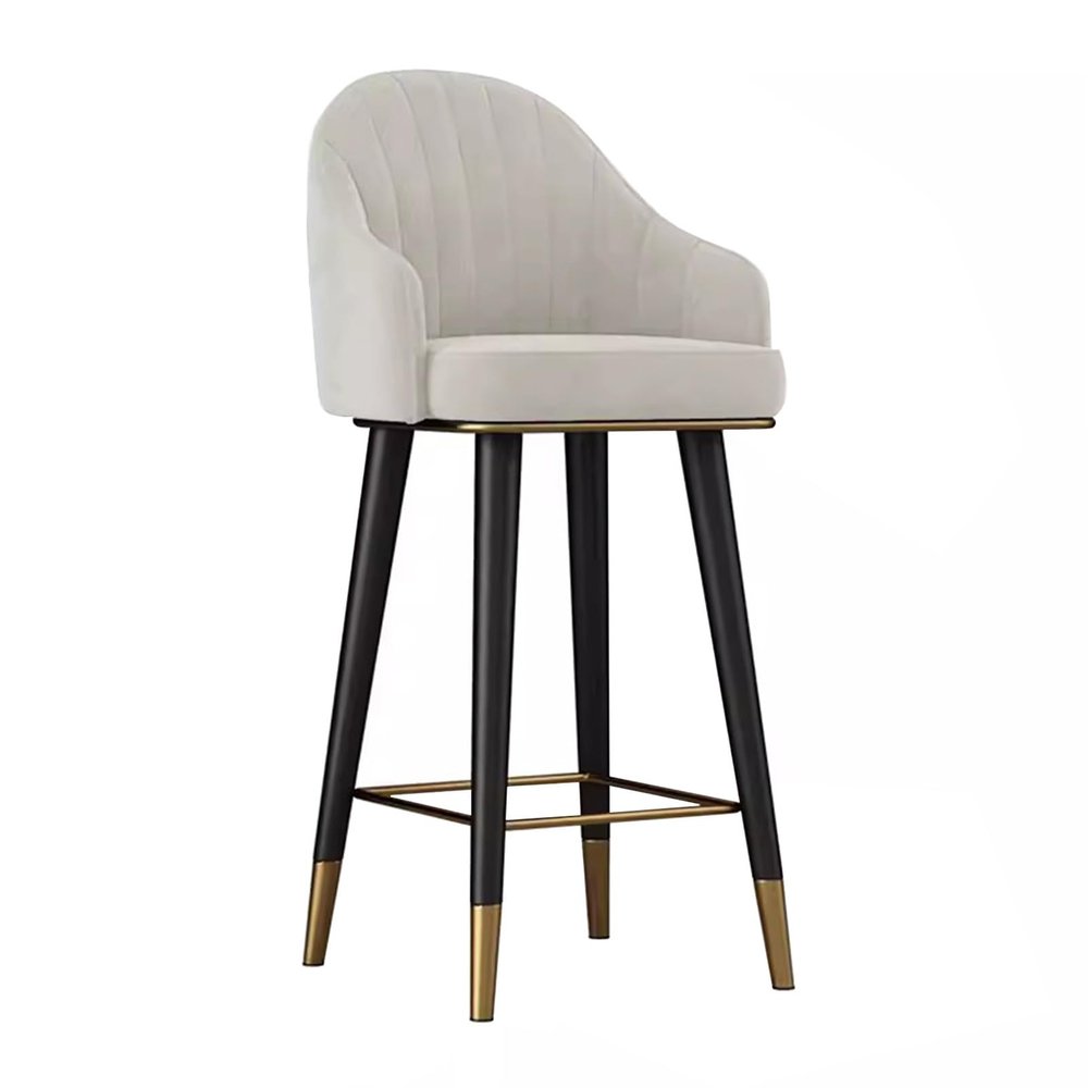 KAMPCO Velvet Bar Stool Counter Height, Swivel Barstools with Backs Bar Height, Bar Chair for Kitchen Island, Pub, Dining Room
