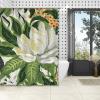 Yinrune Chinoiserie Shower Curtain Green and White Floral Bathroom Shower Curtain Asian Farmhouse Shower Curtain 60x72in Polyester Fabric Shower Curtain Set with Hooks Bathroom Decor view 4
