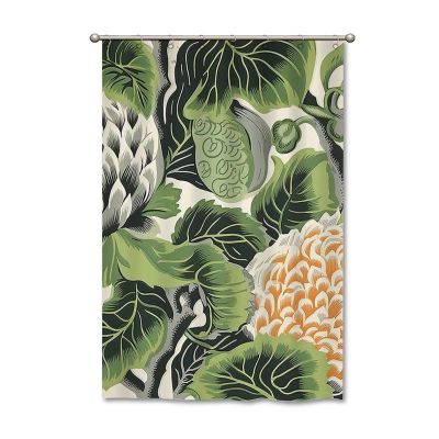 Yinrune Green and White Shower Curtains for Bathroom Floral Chinoiserie Asian Inspired Bathroom Shower Curtain Boho Shower Curtain 48x72in Polyester Fabric Shower Curtain Set with Hooks
