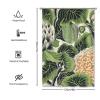 Yinrune Green and White Shower Curtains for Bathroom Floral Chinoiserie Asian Inspired Bathroom Shower Curtain Boho Shower Curtain 48x72in Polyester Fabric Shower Curtain Set with Hooks view 2