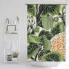 Yinrune Green and White Shower Curtains for Bathroom Floral Chinoiserie Asian Inspired Bathroom Shower Curtain Boho Shower Curtain 48x72in Polyester Fabric Shower Curtain Set with Hooks view 3