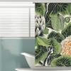 Yinrune Green and White Shower Curtains for Bathroom Floral Chinoiserie Asian Inspired Bathroom Shower Curtain Boho Shower Curtain 48x72in Polyester Fabric Shower Curtain Set with Hooks view 4