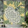 Yinrune Yellow and Green Shower Curtain Floral Flower Chinoiserie Asian Inspired Bathroom Shower Curtain Modern Shower Curtain 60x72in Polyester Fabric Shower Curtain Set with Hooks view 3