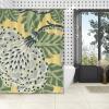 Yinrune Yellow and Green Shower Curtain Floral Flower Chinoiserie Asian Inspired Bathroom Shower Curtain Modern Shower Curtain 60x72in Polyester Fabric Shower Curtain Set with Hooks view 4