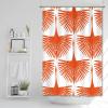 Yinrune Orange Brid Shower Curtains for Bathroom Swan Flock Orange Chinoiserie Asian Inspired Bath Curtains Farmhouse Shower Curtain 48x72in Polyester Fabric Shower Curtain Set with Hooks view 3