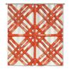 Yinrune Orange Shower Curtains for Bathroom Coral Geometric Lattice Shower Curtains Boho Shower Curtain 60x72in Stall Shower Curtain Polyester Fabric Shower Curtain Set with Hooks view 1
