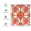 Yinrune Orange Shower Curtains for Bathroom Coral Geometric Lattice Shower Curtains Boho Shower Curtain 60x72in Stall Shower Curtain Polyester Fabric Shower Curtain Set with Hooks view 2