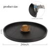 Gurfuy Round Ottoman Table Tray Round-24 - Rustic Wooden Serving Tray for Farmhouse Decorative Oversized Coffee Table Trays Living Room Kitchen Counter Breakfast Black view 2
