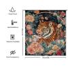 Yinrune Tibetan Tiger Shower Curtains for Bathroom 60x72in Pink Green and Turquoise Floral Colorful Shower Curtains Rustic Shower Curtain Animal Polyester Fabric Shower Curtain Set with Hooks view 2