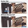 Smuxee Fully Assembled Brown Luggage Rack, Upgraded Bamboo Foldable Suitcase Stand with 5 Nylon Straps, Luggage Holder with Shelf for Guest Room Bedroom Hotel view 4