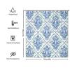 Yinrune Chinoiserie Style Blue and White Shower Curtain 60x72in Asian Blue Lotus Bath Curtains Modern Shower CurtainBath Curtains Polyester Fabric Shower Curtain Set with Hooks view 2