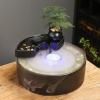Black Ceramic Zen Tabletop Water Fountain for Home Decor,Ceramic Fountain (I W/I Mist Maker) view 1