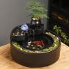 Black Ceramic Zen Tabletop Water Fountain for Home Decor,Ceramic Fountain (F) view 1