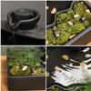 Black Ceramic Zen Tabletop Water Fountain for Home Decor,Ceramic Fountain (F) view 2