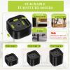 8 Pack Furniture Risers 1 or 2 Inch, Adjustable Bed Risers Heavy Duty For Table Desk Couch Chair Sofa Cabinet Bed Legs Dorm, Square Stackable Bed Raisers Blocks Lift Height 1", 2" or 3", Black view 2