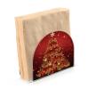 ALAZA Merry Christmas 3D Tree Floral Red Napkin Holder Clear Acrylic Tissue Paper Dispenser for Dining Room Table Kitchen Bathroom view 1