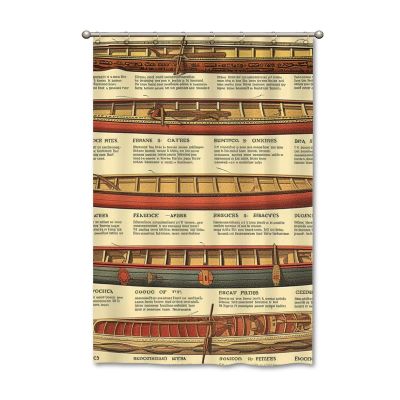 Yinrune Chinoiserie Style Vintage French Shower Curtains for Bathroom 48x72in Asian Canoe Catalogue Bath Curtains Modern Shower CurtainPolyester Fabric Shower Curtain Set with Hooks