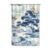 Yinrune Chinoiserie Style Blue and White Shower Curtains for Bathroom 48x72in Asian Pagoda Bath Curtains Boho Shower CurtainShower Curtain Liner Polyester Fabric Shower Curtain Set with Hooks view 1
