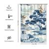 Yinrune Chinoiserie Style Blue and White Shower Curtains for Bathroom 48x72in Asian Pagoda Bath Curtains Boho Shower CurtainShower Curtain Liner Polyester Fabric Shower Curtain Set with Hooks view 2