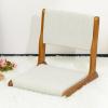 HollyHOME Floor Chair with Back Support, Foldable Japanese Style Floor Chair, Wood Legless Tatami Chair with Cushion, Accent Meditation Floor Seat for Bay Window, Living Room, Bedroom, Beige view 1