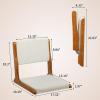 HollyHOME Floor Chair with Back Support, Foldable Japanese Style Floor Chair, Wood Legless Tatami Chair with Cushion, Accent Meditation Floor Seat for Bay Window, Living Room, Bedroom, Beige view 2