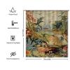 Yinrune Chinoiserie Shower Curtains for Bathroom Aqua Red Blue Ancient Scenic Sailing Boat Bath Curtains Asian Shower Curtain 60x72in Polyester Fabric Bath Curtains Set with Hooks Bathroom Decor view 2