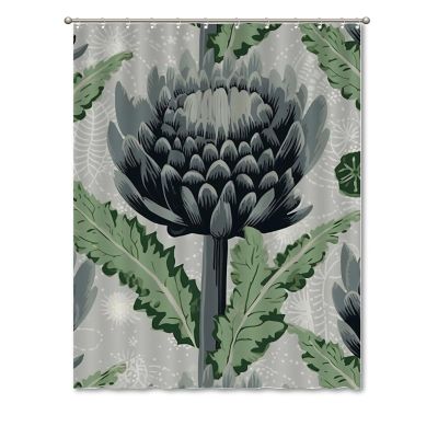 Yinrune Chinoiserie Shower Curtain Black and Green Floral Flower Bath Curtains Asian Farmhouse Shower Curtain 72x90in Bath Curtains Polyester Fabric Shower Curtain Set with Hooks Bathroom Decor