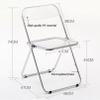 Foldable Dining Chair Comfy Side Chair with Transparent Acrylic Seat and Sturdy Metal Legs for Kitchen Living Room Bedroom, Guest Room, Cafe Restaurant Milk-Tea Shop view 3