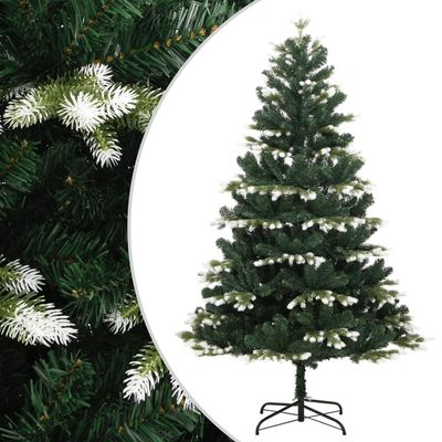 GOLINPEILO 6FT Artificial Hinged Christmas Tree with Flocked Snow, Snow Flocked Artificial Christmas Tree, Perfect Xmas Decoration for Home Office Party, 70.9"
