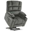 MCombo Dual Motor Power Lift Recliner Chair with Massage and Heat for Elderly People, Infinite Position, USB Ports, Cup Holders, Fabric 7679 (Medium, Grey) view 1