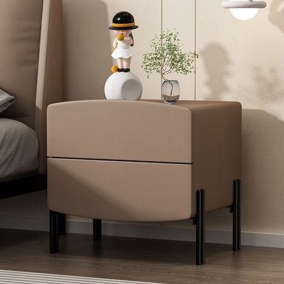 Bedside Table Solid Wood Nightstand with 2 Drawers End Table Lightweight Bedside Table Space-Saving Bedside Cabinet 4 Metal Legs Side Table Side Table