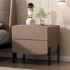 Bedside Table Solid Wood Nightstand with 2 Drawers End Table Lightweight Bedside Table Space-Saving Bedside Cabinet 4 Metal Legs Side Table Side Table view 1