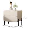 Bedside Table Solid Wood Nightstand with 2 Drawers End Table Lightweight Bedside Table Space-Saving Bedside Cabinet 4 Metal Legs Side Table Side Table view 2