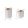 HEXEH Trash Can Bedroom Trash Can Lidless Large Capacity Household Living Room Kitchen Simple White Plastic Trash Can, 7.5L/9L Kitchen Trash Bin (Size : M) view 2