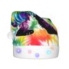 FRGMNT Bear Dancing Tie Dye print Unisex Velvet Christmas Hat,Light-up Santa Cap, Funny Christmas Hats,Xmas Party Cap view 2
