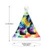 FRGMNT Bear Dancing Tie Dye print Unisex Velvet Christmas Hat,Light-up Santa Cap, Funny Christmas Hats,Xmas Party Cap view 4