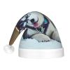 FRGMNT Husky Dog print Unisex Velvet Christmas Hat,Light-up Santa Cap, Funny Christmas Hats,Xmas Party Cap view 3