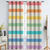 TOARTE Fun forKids Room Blackout Curtain, Cute Color Stripes Darkening Window Curtain, Grommet Thermal Insulated Window Curtain, for Bedroom Living Room Windows Terrace - 108x108in view 2