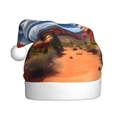 FRGMNT Unisex Christmas Hat,Santa Hat,Funny Santa Cap,Xmas Holiday Hat,for Winter Snow and Xmas Party-Arches National Park-standard