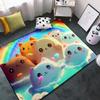 Kids Cute Cat Rug - Cat Rug for Girls Room Cartoon Rainbow Carpet Lovely Animal Sofa Floor Mat, 4'5' view 1