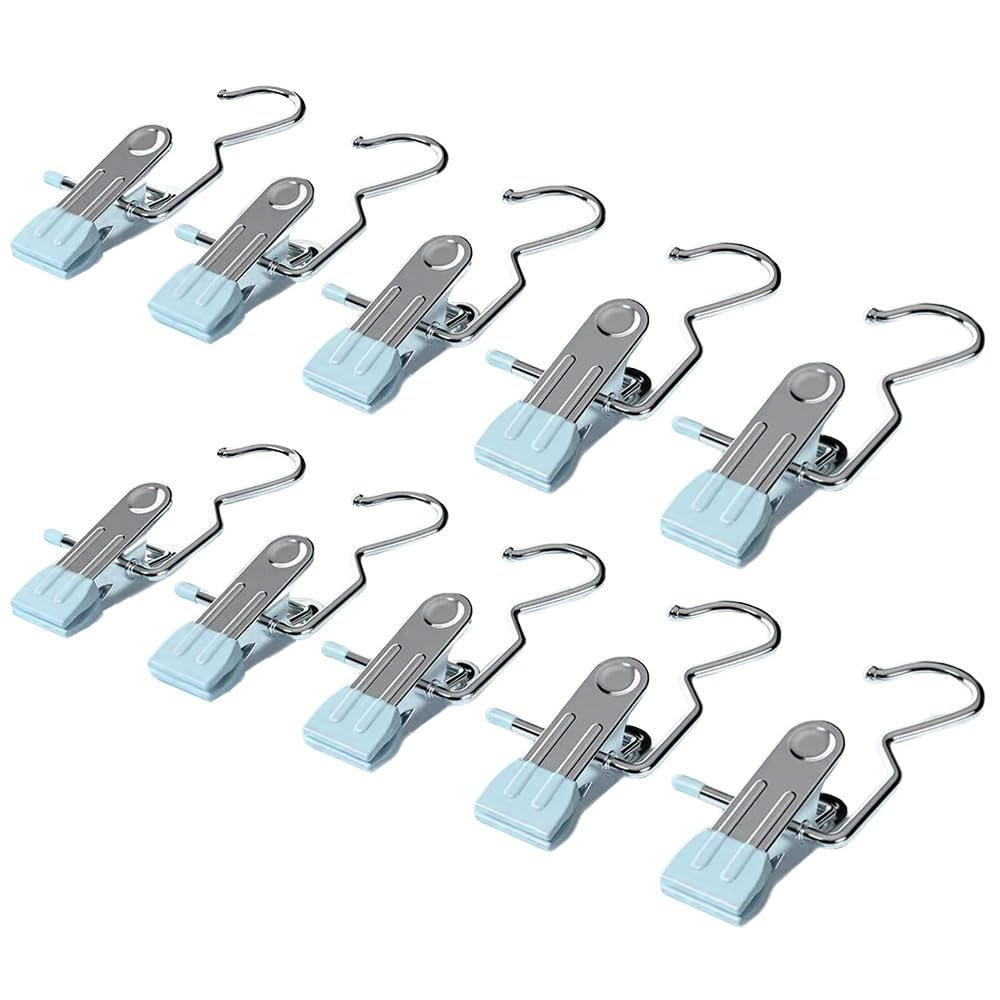 30 PCS Space-Saving Clothespin Hat Pants Storage Hanging Travel Hook, Boot Hangers for Closet, Laundry Hooks Hanging Clips Clothes Pins Socks Towel Clips Hanging Hooks with Clips for Home and Travel