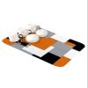 Orange Black Grey Dish Drying Mat for Kitchen Counter, Super Absorbent Quick Dry Coffee Bar Mat Pad Thin Diatomaceous Sink Mat Non Slip Dish Drainer Mat 16x18 Middle Century Irregular Geo Abstract Art view 1