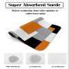 Orange Black Grey Dish Drying Mat for Kitchen Counter, Super Absorbent Quick Dry Coffee Bar Mat Pad Thin Diatomaceous Sink Mat Non Slip Dish Drainer Mat 16x18 Middle Century Irregular Geo Abstract Art view 2