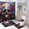 Dunmat 4Pcs Eerie Skeleton Waterproof Shower Curtain Sets for Bathroom view 1