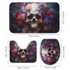 Dunmat 4Pcs Eerie Skeleton Waterproof Shower Curtain Sets for Bathroom view 3