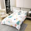 100% Cotton Kids Christmas Twin Bedding Set Christmas Duvet Cover 2 Piece Rainbow Comforter Cover for Girls Boys Merry Christmas Bedspread Cover Happy New Year Gifts Christmas Tree Snowflake Bedding view 2