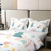 100% Cotton Kids Christmas Twin Bedding Set Christmas Duvet Cover 2 Piece Rainbow Comforter Cover for Girls Boys Merry Christmas Bedspread Cover Happy New Year Gifts Christmas Tree Snowflake Bedding view 4