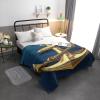 T&H XHome Quilt Twin Size Luxury Quilted Comforter Bedspread-Thin Soft Cozy, Ocean Golden Anchor Gradient Blue Texture Reversible Stitched Lightweight Quilt Coverlet for All Season view 3