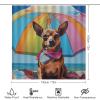 4Pcs Clever Dog Waterproof Shower Curtain Sets for Bathroom,Beach Animals Modern Bathroom Decor Set with Shower Curtain and Rugs and Accessories view 2